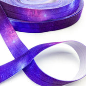 ombre galaxy galaxies purple blue ribbon yard elastic elastics ribbons fold over foe uk cute kawaii craft supplies pretty stars