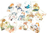 lomo cards mini postcard postcards animals kawaii cute fox bear squirrel rabbit bird cat uk stationery bundle