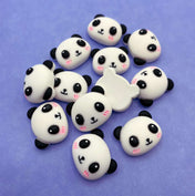 cute kawaii panda pandas resin flatback flat back fb fbs embellishment smiling face faces uk craft supplies resins