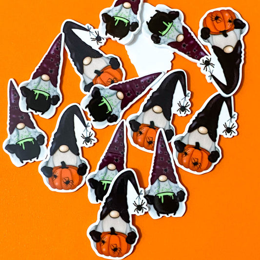 halloween pumpkin gnome gnomes gonk gonks cauldron witch witches magic magical flatback fb planar acrylic resin flatbacks flat back embellishments orange black green spider uk cute kawaii craft supplies hat hats pointed