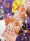 halloween tall sticker seal seals packaging spooky cute kawaii uk stationery pack long strips ghost pumpkin lolly lollipop candy black cat cats bats stickers