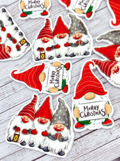 cute festive christmas gnome gnomes gonk gonks acrylic planar flatback flat back fb fbs embellishment uk cute kawaii craft supplies red grey white merry 