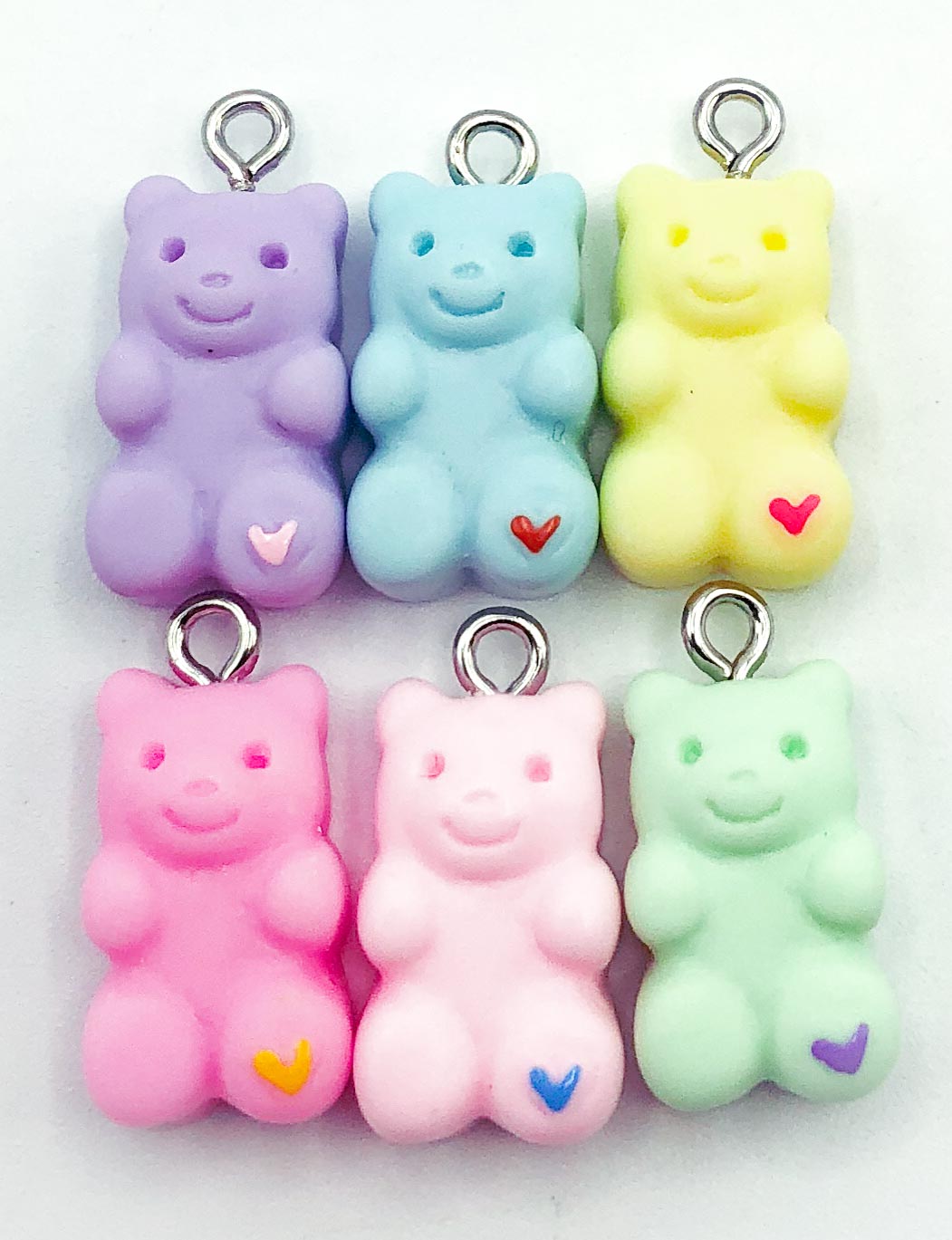 pastel candy colour gummy bear pretty resin charm charms pink lemon yellow lilac blue green uk craft supplies cute kawaii