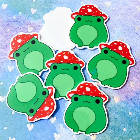 MUSHROOM FROG Large Acrylic Flat Back