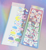 rain cloud clouds and stars moon moons sparkly glitter laser holo holographic sticker stickers pack uk cute kawaii bunny rabbit rabbits rainbow rainbows