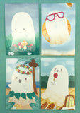 ghost mini lomo cards postcards card ghosts kawaii packs of 4 cute small postcard stationery uk holiday vacation