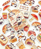 panda pandas sticker stickers flake flakes mini box of 45 kawaii uk stationery food drink cake cakes bread bakery