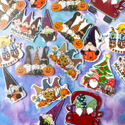 halloween christmas festive gnome gnomes gonk planar flat back fb flatback embellishments cute kawaii uk craft supplies witch wizard pumpkin car hat potion tree spiders boo white plastic resins