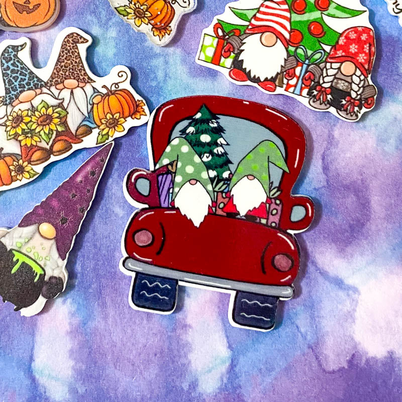HALLOWEEN & FESTIVE GNOME Acrylic Flat Back x 2