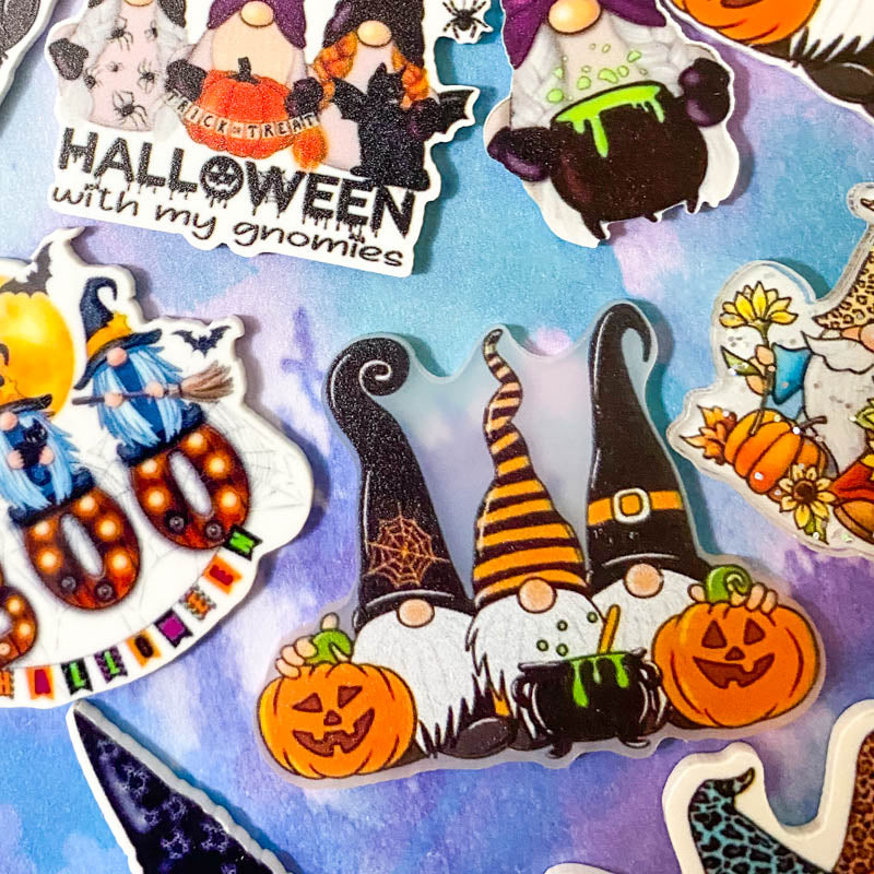 HALLOWEEN & FESTIVE GNOME Acrylic Flat Back x 2