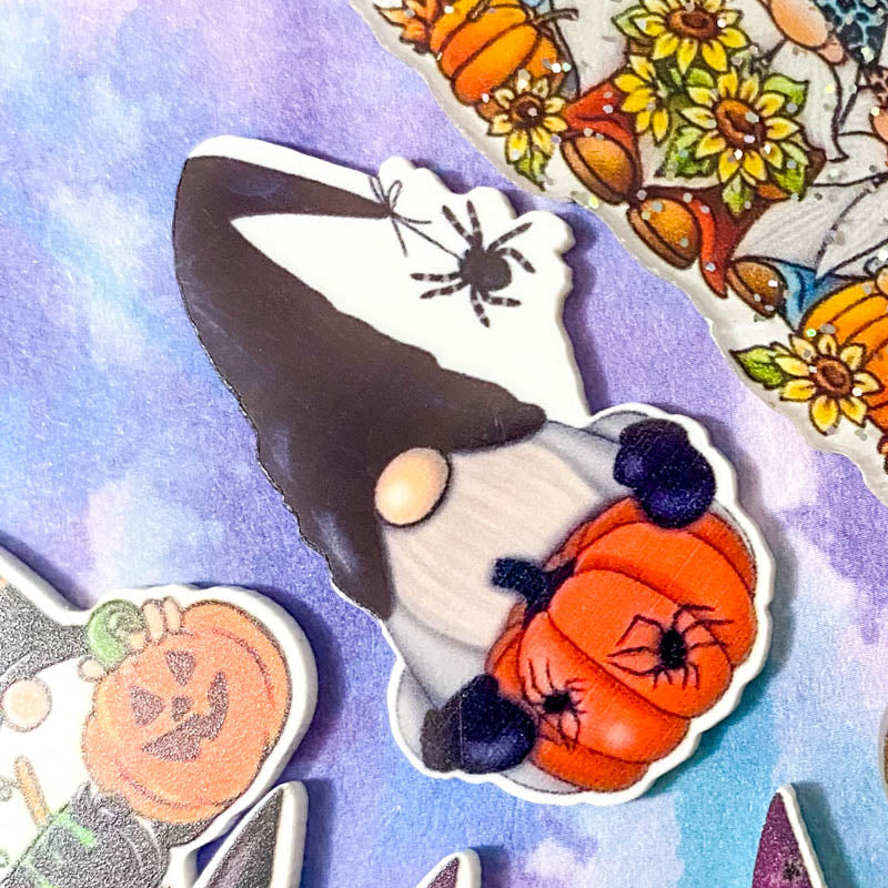 HALLOWEEN & FESTIVE GNOME Acrylic Flat Back x 2