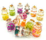 magic wishing bottle glass charm charms pendant pendants fruit fruits cute kawaii uk craft supplies large chunky bottles