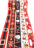 red white and black christmas festive 22mm 25mm grosgrain ribbon ribbons father santa snowflake rudolph ho ho ho uk cute kawaii craft supplies yard