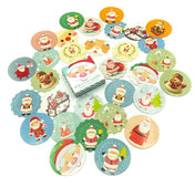 happy santa sticker stickers flake flakes 40 mini box cute festive christmas stationery kawaii uk father claus round 