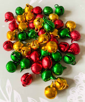 satin metal metallic jingle bells medium 12mm christmas festive red gold green set of 10 uk cute kawaii craft supplies bundle