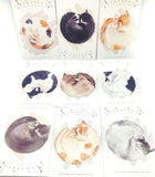 cosy cat cats sleeping asleep kitten kitty cute postcard postcards uk stationery kawaii pretty white cards