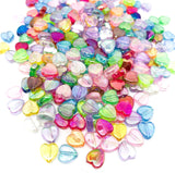 iridescent acrylic heart bead beads 9mm ab hearts mixed colours