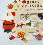 father christmas santa sack gold foil foiled sticker stickers flake flakes pack of 45 mini set 15 festive deer sleigh star presents reindeer bell tree stationery uk cute kawaii