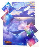origami set kit pack gift papers double sided magic magical space galaxy whale marine theme large small sheets uk cute kawaii gifts instructions models