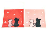 cello cellophane bags cute cat cats pink and red hearts kawaii packaging bag self seal uk
