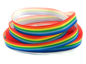 narrow 10mm rainbow striped grosgrain ribbon one yard stripes