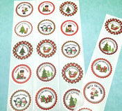 christmas festive packing packaging sticker seals seal stickers round uk cute kawaii red green stationery  merry happy