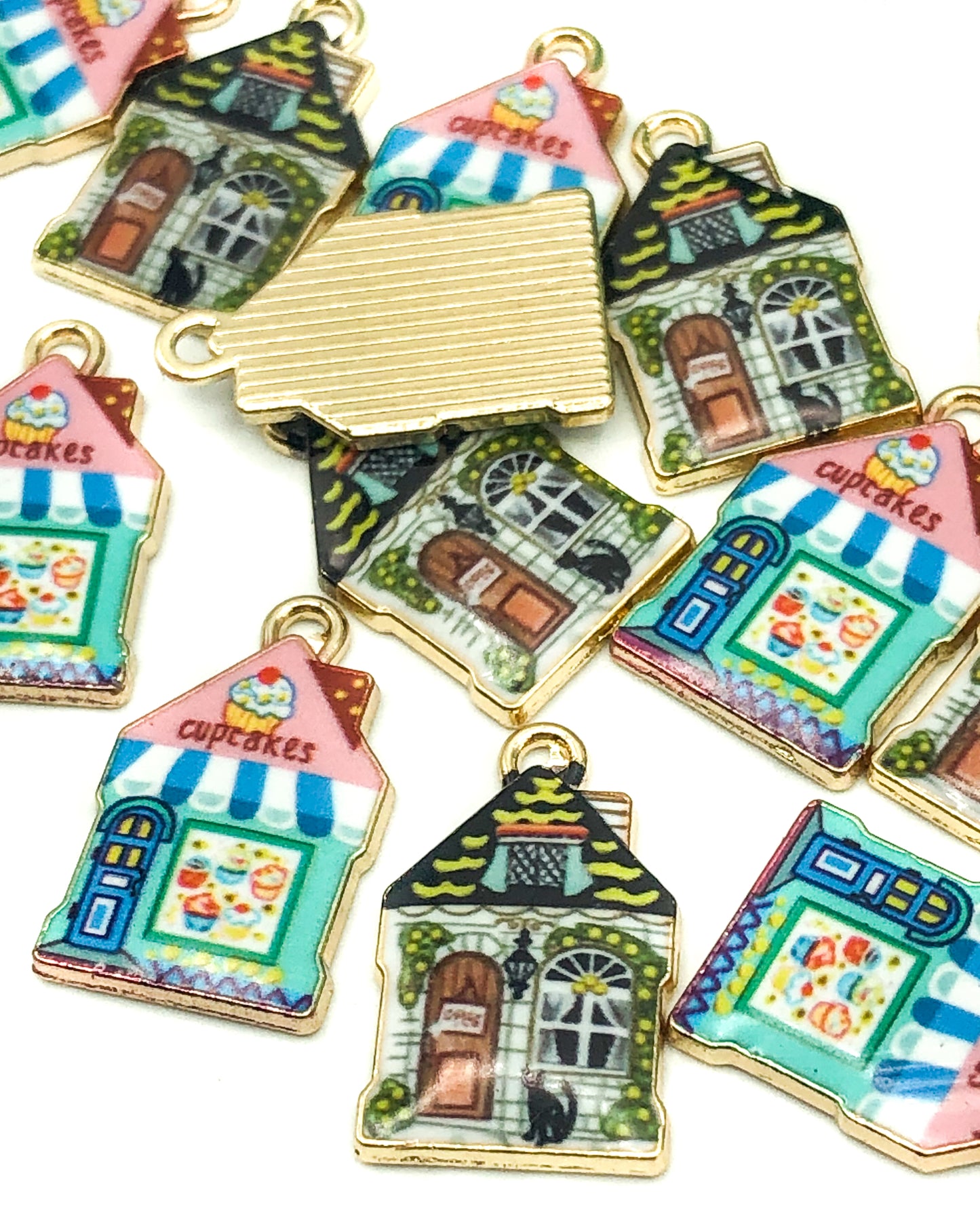 kawaii gold tone house charm cute cupcake shop or haunted house charms uk houses
