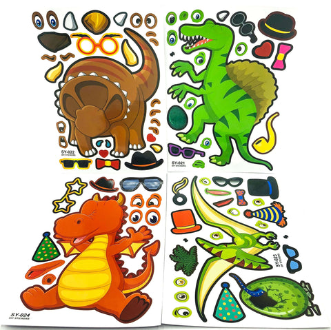 build you own make activity sticker stickers for kids craft uk stationery dino dinosaur dragon dinosaurs dragons
