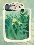 panda in leaves cute teacup postcard post card cards uk kawaii stationery store pretty animal animals