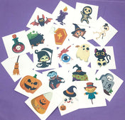 halloween temporary tattoo tattoos kids child fun gift spooky set of 10 play uk pumpkin ghost bat vampire witch