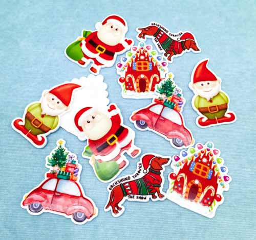 christmas large planar flatback flat back fb fbs acrylic embellishment bow supplies craft crafts uk car tree dachshund dog snow elf gnome house gingerbread santa claus father snow globe 