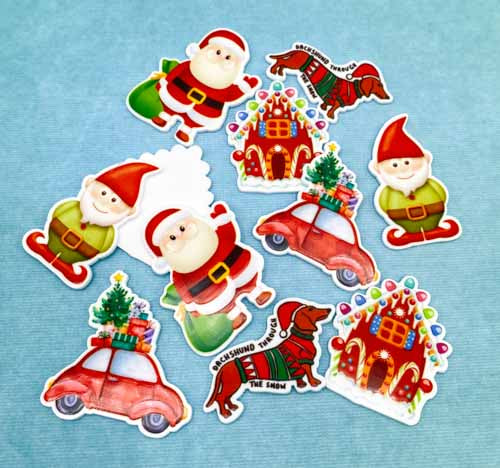 christmas large planar flatback flat back fb fbs acrylic embellishment bow supplies craft crafts uk car tree dachshund dog snow elf gnome house gingerbread santa claus father snow globe