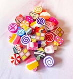 polymer clay handmade fimo bead beads uk cute kawaii craft supplies sweet sweets cake cakes lolly lollies candy bundle set pretty