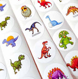 cute dino dinosaur dinosaurs round sticker stickers set of 18 small fun kids gift gifts uk stationery t-rex egg children stocking fillers