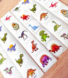 cute dino dinosaur dinosaurs round sticker stickers set of 18 small fun kids gift gifts uk stationery t-rex egg children stocking fillers