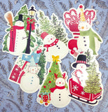 cute snowman snowmen postcard postcards uk kawaii stationery shaped cards christmas festive fun tree trees