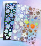 laser holo holographic sticker stickers pack of 3 sheets butterfly butterflies galaxy stars snowflake snowflakes cute kawaii stationery uk pretty planner gift gifts