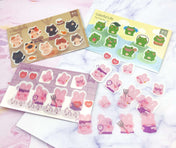 cute sticky tab tabs stickers frog frogs pink bunny rabbit rabbits cat cats set planner accessory uk planning supplies stationery