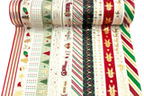 christmas red green gold and white foiled festive washi tape tapes gingerbread men man santa tree sleigh stripe stripes reindeer uk stationery cute kawaii foil