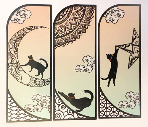 Half Price! CAT Vibrant Plastic Transparent Bookmark - Single Bookmark or Gift Pack of 3