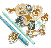 dog dogs husky corgi puppy sticker flakes kawaii stickers pack 