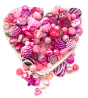 beads bundle pink pinks wood glass ceramic acrylic 40