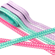 mermaid scale scales fold over elastic ribbon pretty ribbons lilac turquoise pink uk cute craft supplies foe