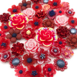 red reds colour themed flower flat back fb fbs bundle flowers