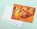 Kawaii Squirrel Exclusive Postcard Duo - Autumn Wood & Magical Moonlight