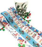 christmas blue grosgrain ribbon festive ribbons 25mm kawaii