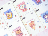 kawaii cute animal animals magnetic bookmark bookmarks uk stationery gift gifts stocking filler bear bunny rabbit cat lamb sheep cow ice cream sweets food pretty