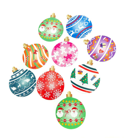 large 38mm christmas festive bauble baubles sticker stickers seals packaging supplies cute kawaii uk