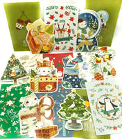 christmas postcards kawaii cards animals scandi stationery postcard