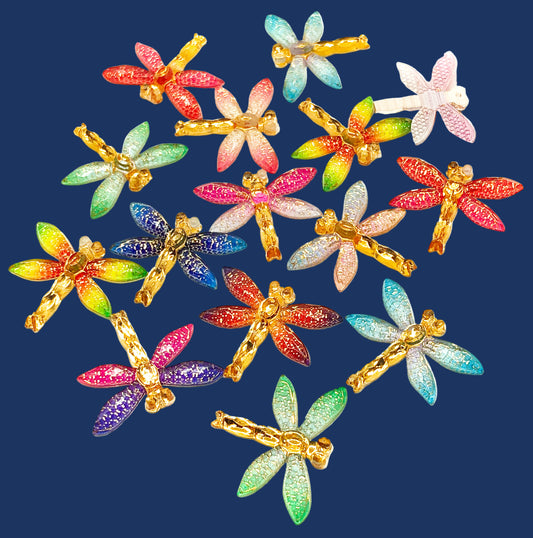 dragonfly dragonflies fb acrylic flat back flatbacks gold sparkly craft supplies uk crafts metallic insect embellishment decoden glittery glitter